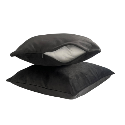 Set 2 fete perna 42 x 42 cm, material catifea, Gri petrol [2]