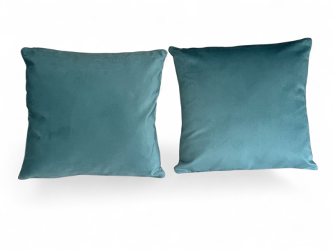 Set 2 fete perna 42 x 42 cm, material catifea, Turcoaz [2]