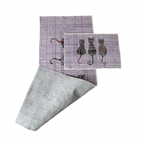 Set covoare bucatarie antiderapante 2 piese, 140x60/60x40 cm, Lila [2]