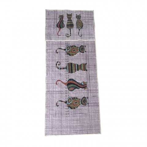 Set covoare bucatarie antiderapante 2 piese, 140x60/60x40 cm, Lila [3]