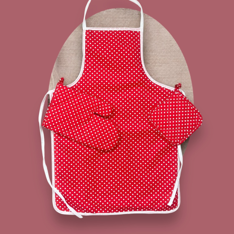 Sort de bucatarie 3 piese, impermeabil, Rosu [1]