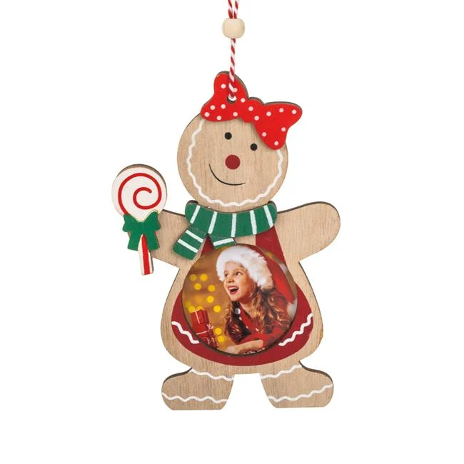 Ornament decorativ de Craciun din lemn Fetita Gingerbread [1]