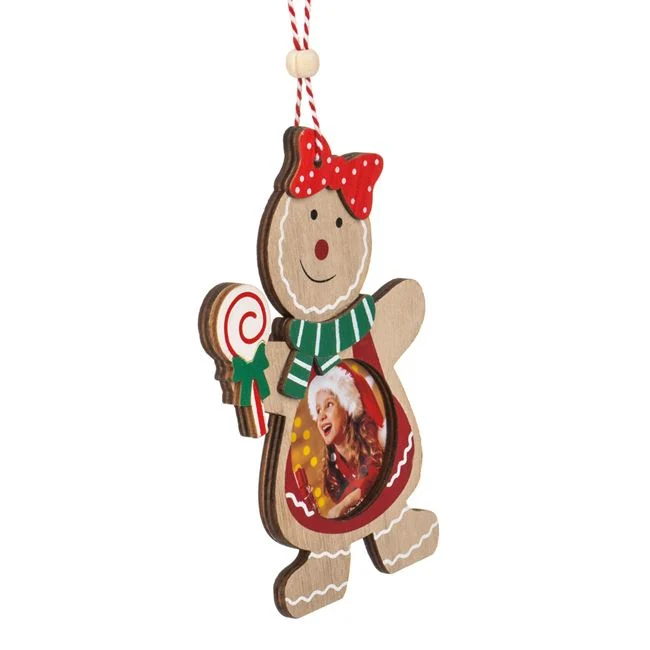 Ornament decorativ de Craciun din lemn Fetita Gingerbread [2]