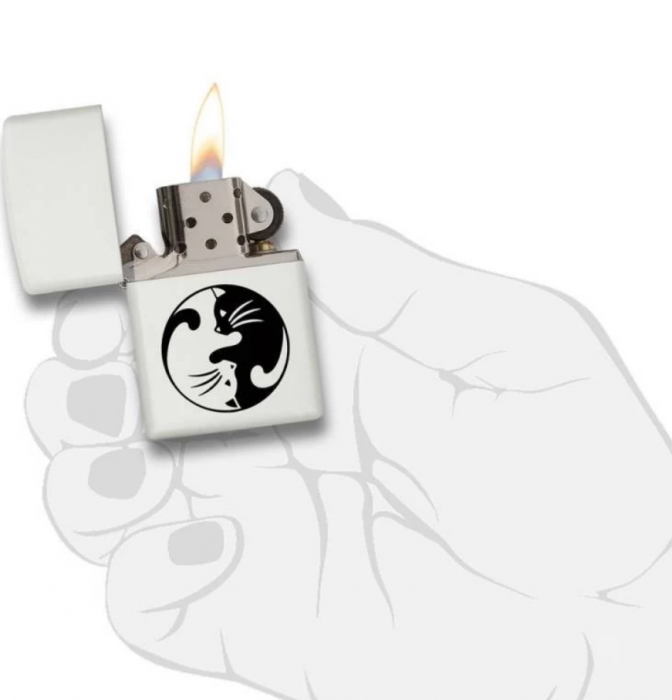 Bricheta personalizata model Zippo - Yin Yang Cats [3]
