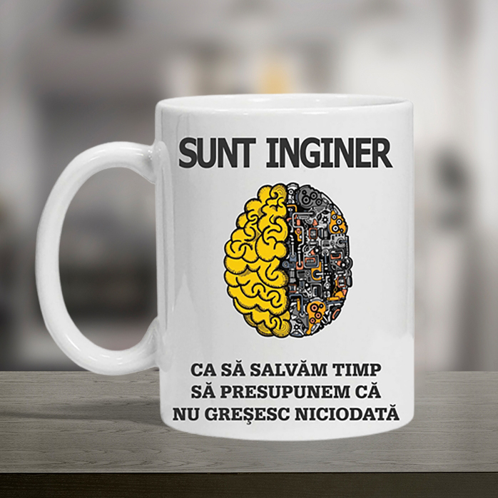 Cana alba personalizata cu textul “sunt inginer”,330ml [1]