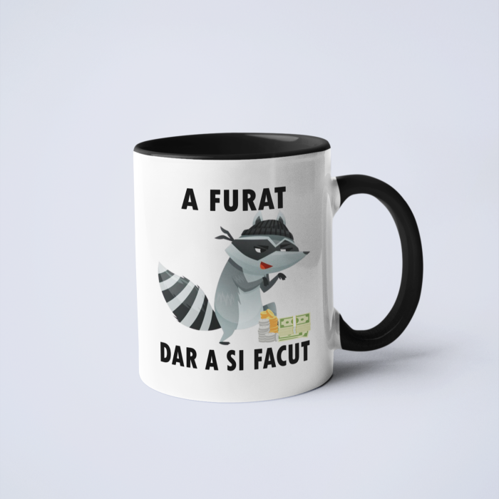 Cana personalizata cu text -  A furat [2]