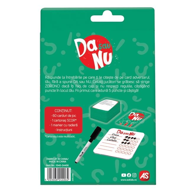 Joc de carti AS Games - Da sau Nu, limba romana [2]
