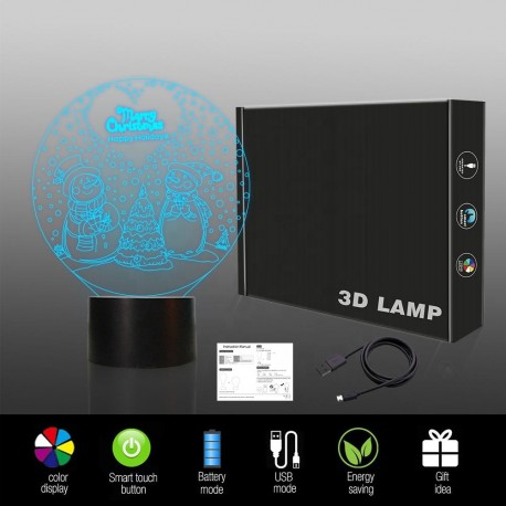 Lampa decorantiva 3D - Merry Christmas [4]