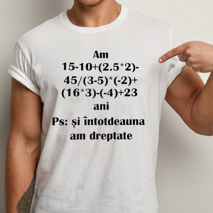 Tricou personalizat cu text – Cacule matematice [1]