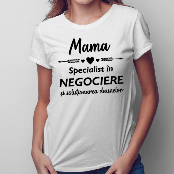 Tricou personalizat cu text - Mama, specialist in negociere [1]