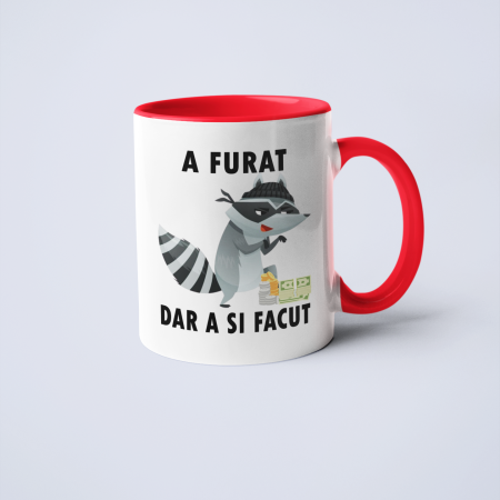 Cana personalizata cu text -  A furat [2]