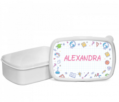 8 martie - Lunchbox personalizat cu nume - Caiet scolar