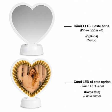 Oglinda Magica LED in forma de inima personalizata [1]