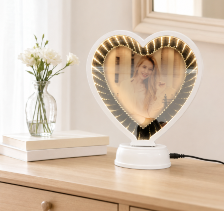 Oglinda Magica LED in forma de inima personalizata [2]