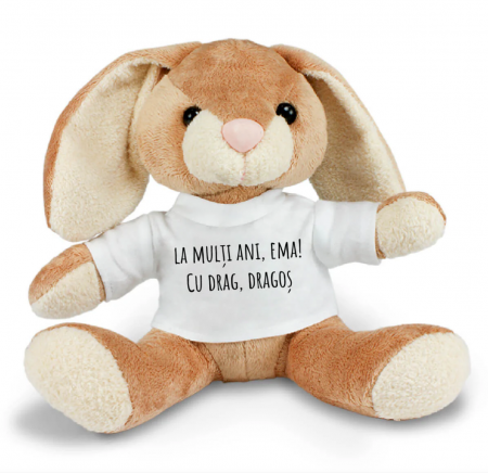 8 martie - Plus iepure personalizat cu text