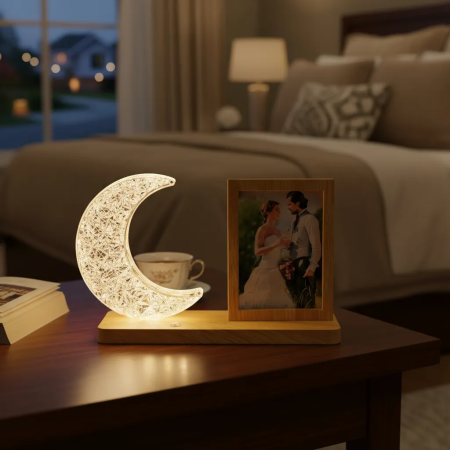 Rama foto pesonalizata cu lampa semiluna [3]