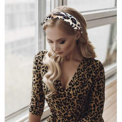 Bentita din catifea neteda animal print - puma [3]