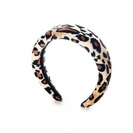 Accesorii femei - Bentita din catifea neteda animal print - jaguar