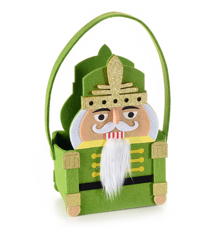 Toate produsele - Gentuta cadou din postav, Spargator de nuci, verde, 14x9x21,5 cm