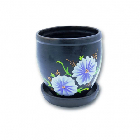 Artizanat Ceramica - Ghiveci cu model floral