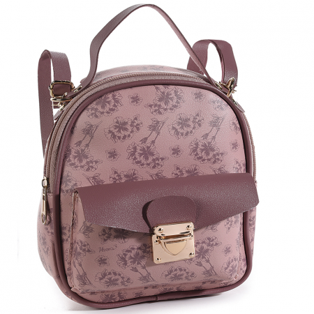 Accesorii femei - Rucsac-geanta mini "Foulard", roz antique