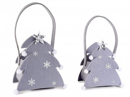 Toate produsele - Set gentuțe cadou fetru Brad cu steluțe, pachet 60 buc, 14x8.5x16 cm