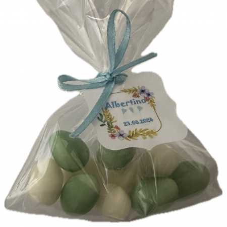 Tulle turcoaz cu efect de matase + eticheta personalizata+ panglica [8]