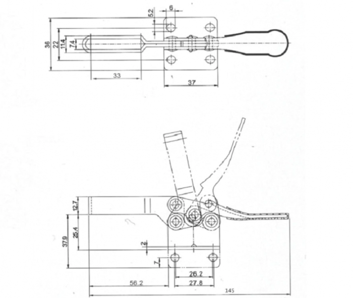Clema prindere material pentru frezare GH-201-B 90 kg [2]
