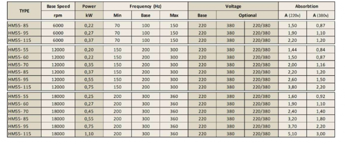 Spindle Hertz Motor HM55.XX_L41.9.11MK-CK-1R rectangular cu prindere cu filet M10 si canal pana de 16mm - Copie [2]