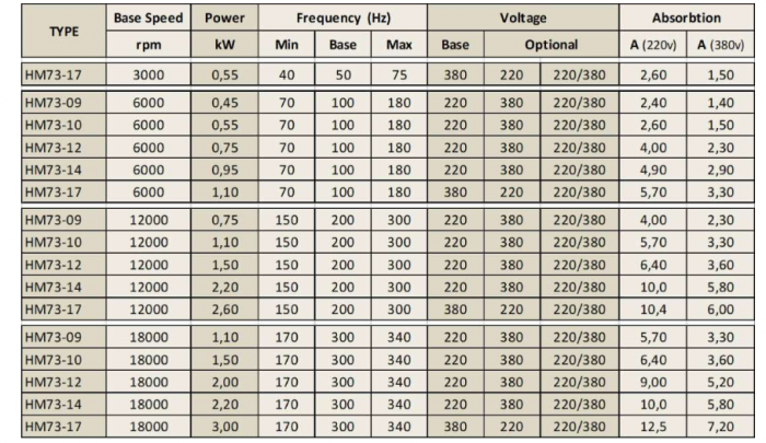Spindle Hertz Motor HM73.XX_L20FK-CK-2R rectangular cu ax cu pana 20mm [2]