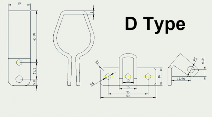 Suport actuator tip D otel prindere perpendiculara pe ax [2]