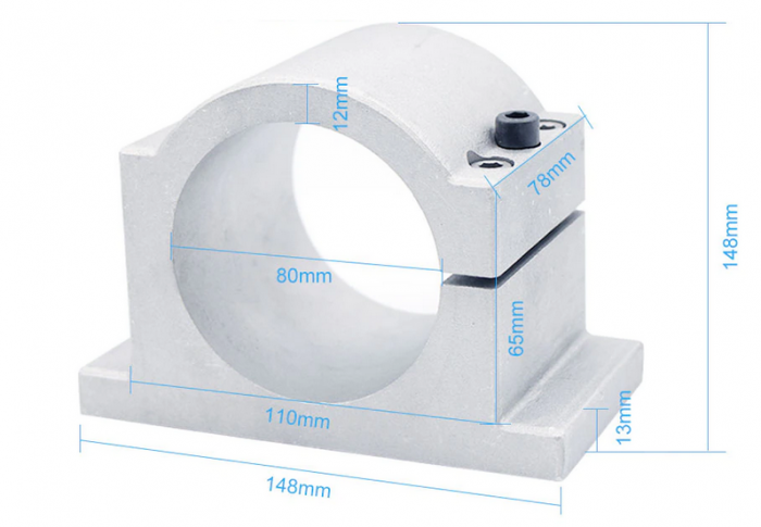 Suport din aluminiu pentru motor frezare spindle cu diametrul de 80 mm [2]