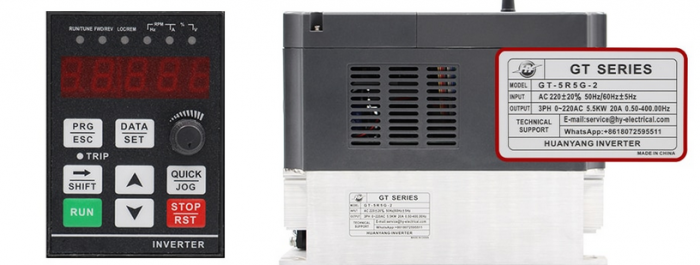 VFD convertizor de frecventa trifazat 5.5 KW pentru spindle motor cnc router 380V-380V [2]
