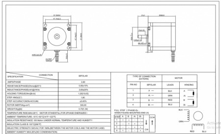 Motor stepper E Series Nema 23 Bipolar 1.8deg 1.26 Nm(178.04oz.in) 2.8A pas cu pas 23HE22-2804S [1]