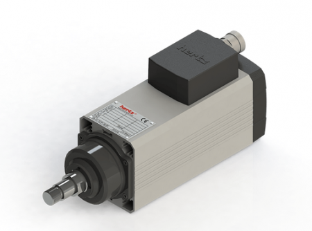 Spindle Hertz cu Profil special - Spindle Hertz Motor  HM90.XX_L17.23M-CK-2R rectangular cu prindere cu M22x1.5 si ax cu pana 25mm