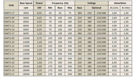 Spindle Hertz Motor HM73.XX_L20FK-CK-2R rectangular cu ax cu pana 20mm [1]