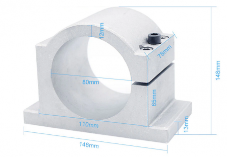 Suport din aluminiu pentru motor frezare spindle cu diametrul de 80 mm [1]