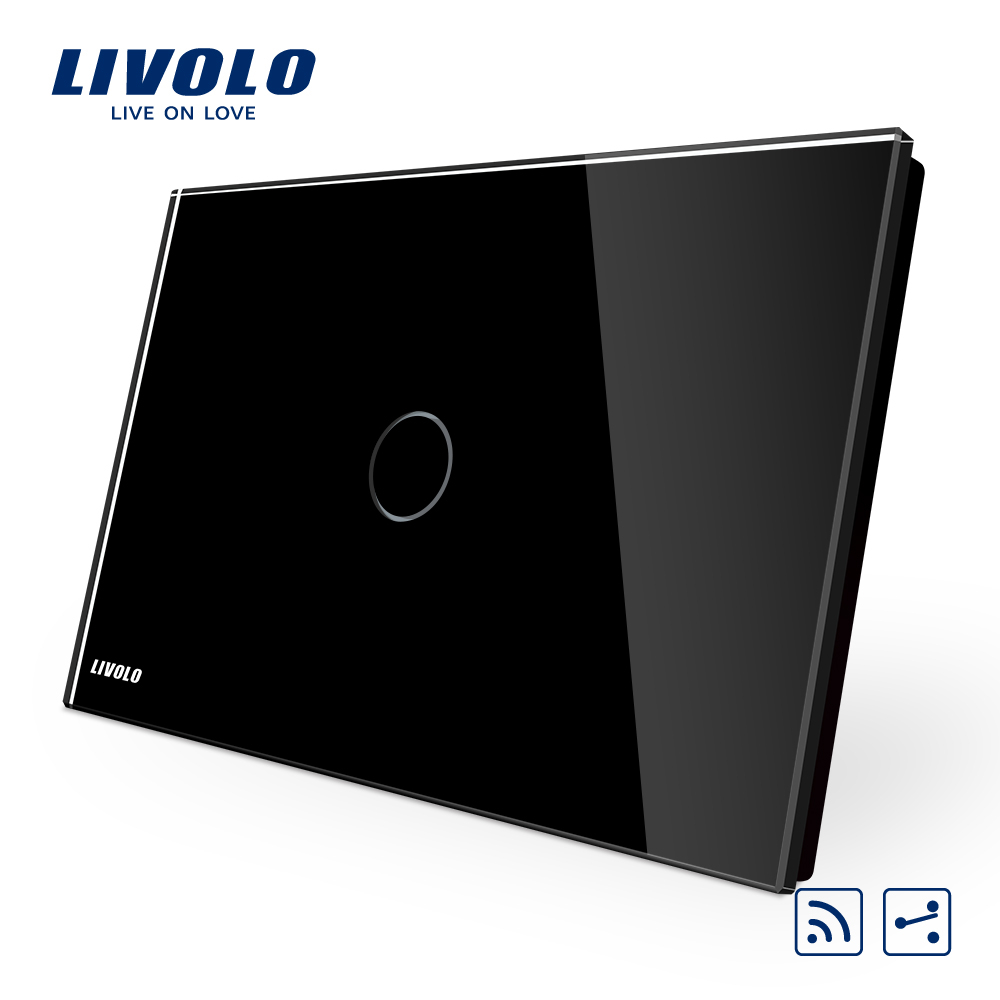 Intrerupator cap scara/cruce wireless cu touch Livolo din sticla standard italian [1]