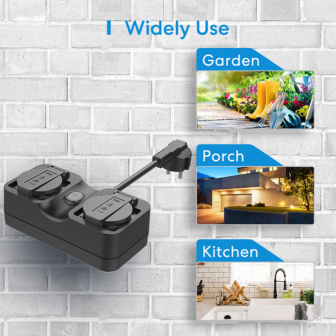 Priza smart pentru exterior, dubla, Meross, maxim 10A, Wi-Fi cu monitorizare de consum     Compatibilitate cu Apple HomeKit, Amazon Alexa, Samsung SmartThings si Google Home. Instalarea se face prin a [4]