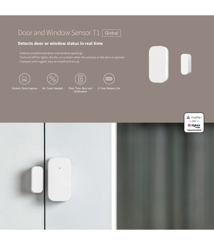 Senzor pentru uși și ferestre AQARA T1 (DW-S03D) - Zigbee 3.0 [2]