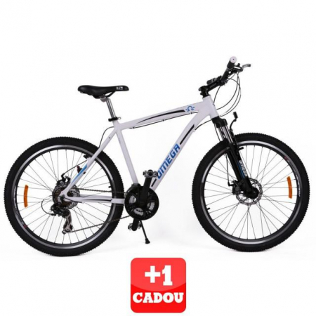 BICICLETE MOUNTAIN BIKE - Bicicleta Omega Hawk 26" 21 viteze alb+1 CADOU