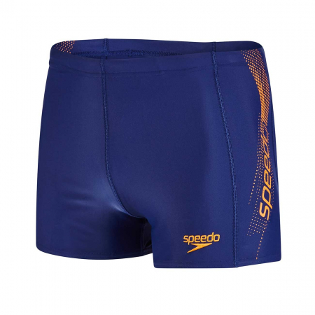Import - Boxeri inot barbati Speedo Sports Logo bleumarin/portocaliu