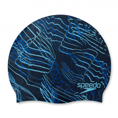 Casti inot - Casca inot adulti long hair Speedo Print albastru