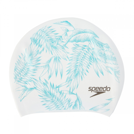 CASTI INOT - Casca inot adulti Speedo print long hair alb/verde