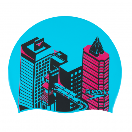 CASTI INOT - Casca inot pentru adulti Speedo Slogan Prt Cap albastru/rosu