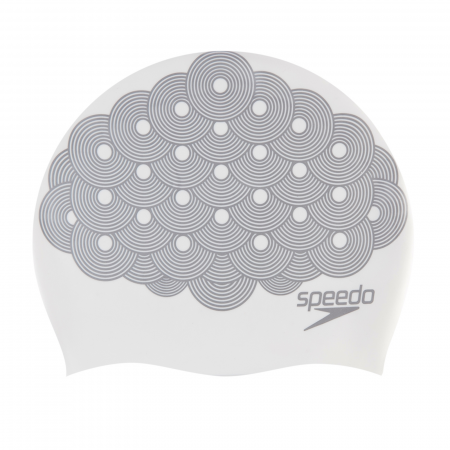 CASTI INOT - Casca inot silicon femei Speedo Print long hair alb/argintiu