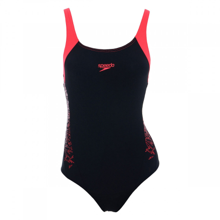 Import - Costum de baie pentru femei Speedo Boom Splice negru/rosu