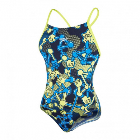 sportpartner.ro - Costum de baie Speedo pentru fete Allover Rippleback negru/violet/portocaliu