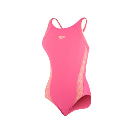 Costume de baie fete - Costum pentru fete Speedo Monogram Muscleback roz