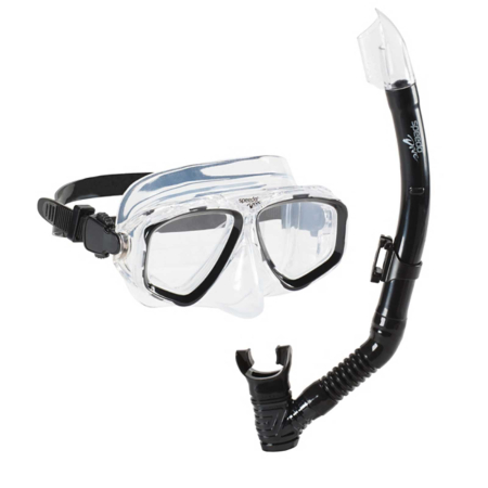 Import - Set masca si snorkel adulti Speedo Adventure negru - silicon, snorkeling